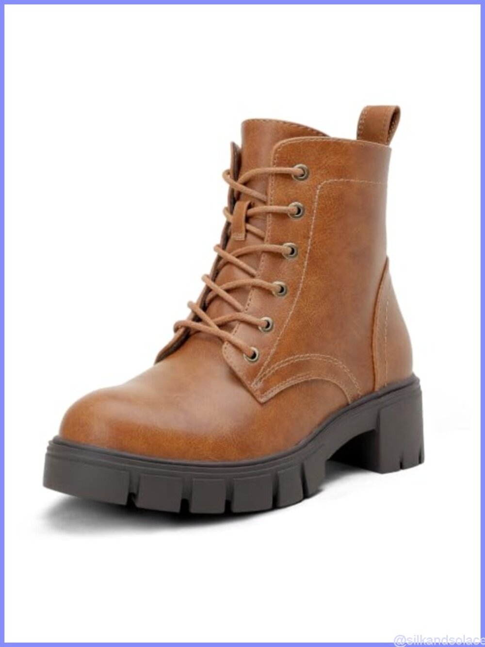 Lace-Up Combat Ankle Boots Chunky Platform Heel